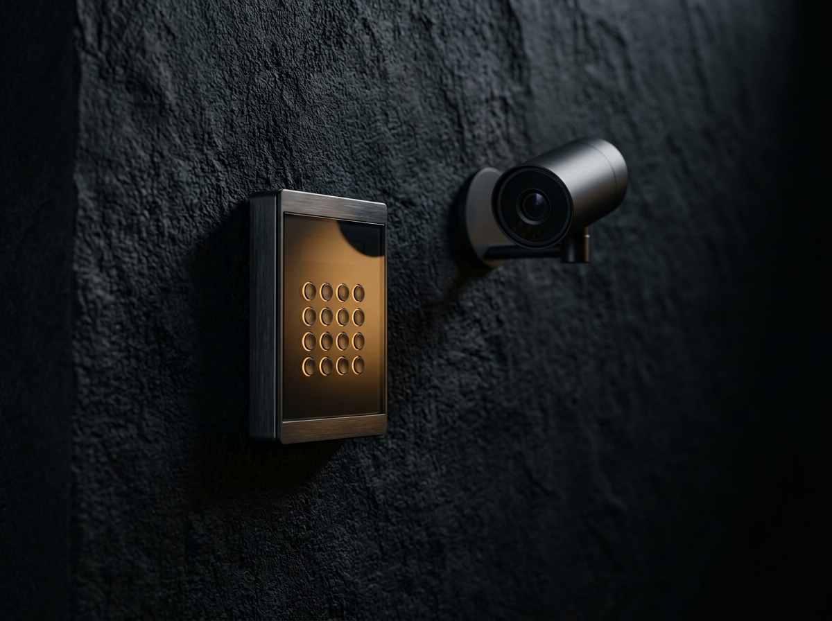 Clavier d'alarme et caméra de surveillance modernes